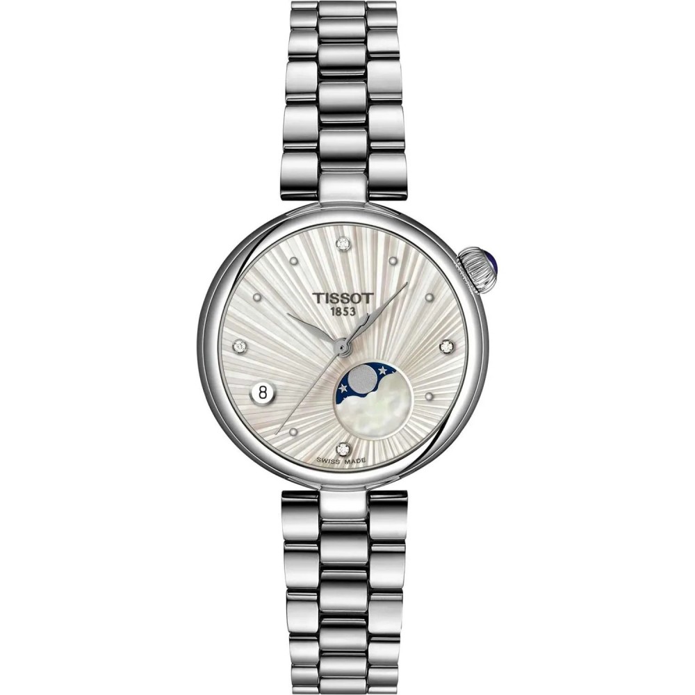 TISSOT T-Lady Desir Moonphase Diamonds Ρολόι Γυναικείο Ανοξείδωτο Ατσάλι μπρασελέ T1522231103600