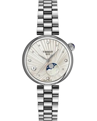 TISSOT T-Lady Desir Moonphase Diamonds Ρολόι Γυναικείο Ανοξείδωτο Ατσάλι μπρασελέ T1522231103600