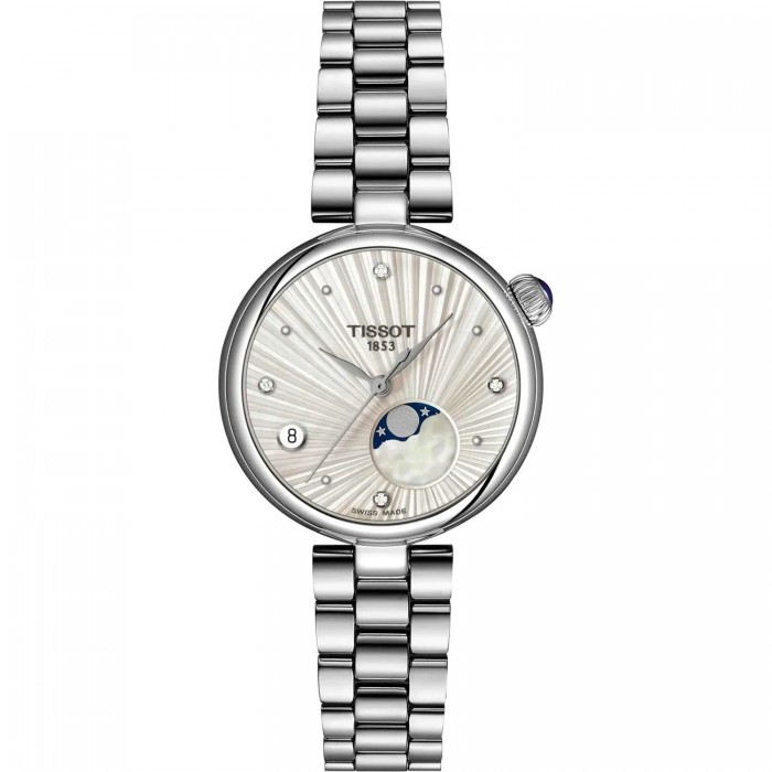 TISSOT T-Lady Desir Moonphase Diamonds Ρολόι Γυναικείο Ανοξείδωτο Ατσάλι μπρασελέ T1522231103600