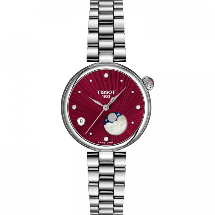 TISSOT T-Lady Desir Moonphase Diamonds Ρολόι Γυναικείο Ανοξείδωτο Ατσάλι μπρασελέ T1522231142600