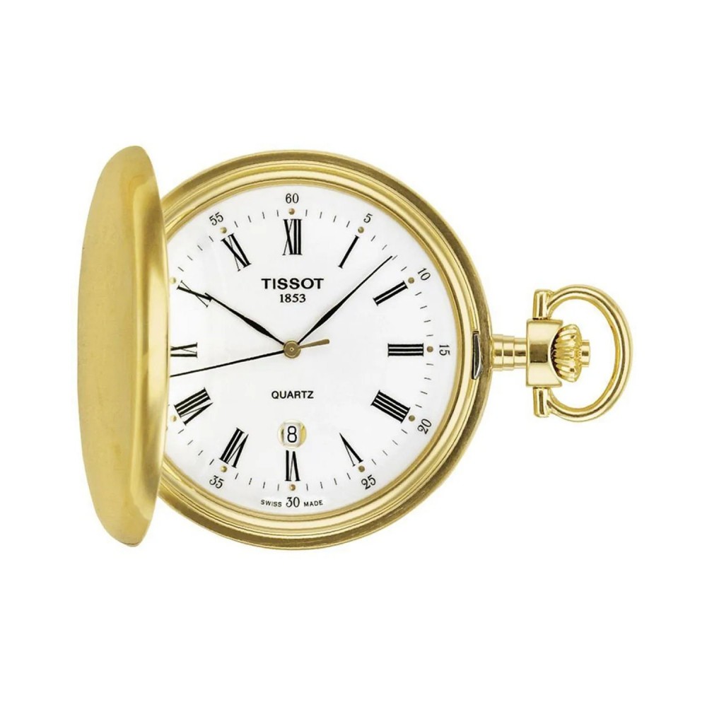 TISSOT T-Pocket Savonnette Ρολόι Τσέπης Επιχρυσωμένο Ανοξείδωτο Ατσάλι T83455313