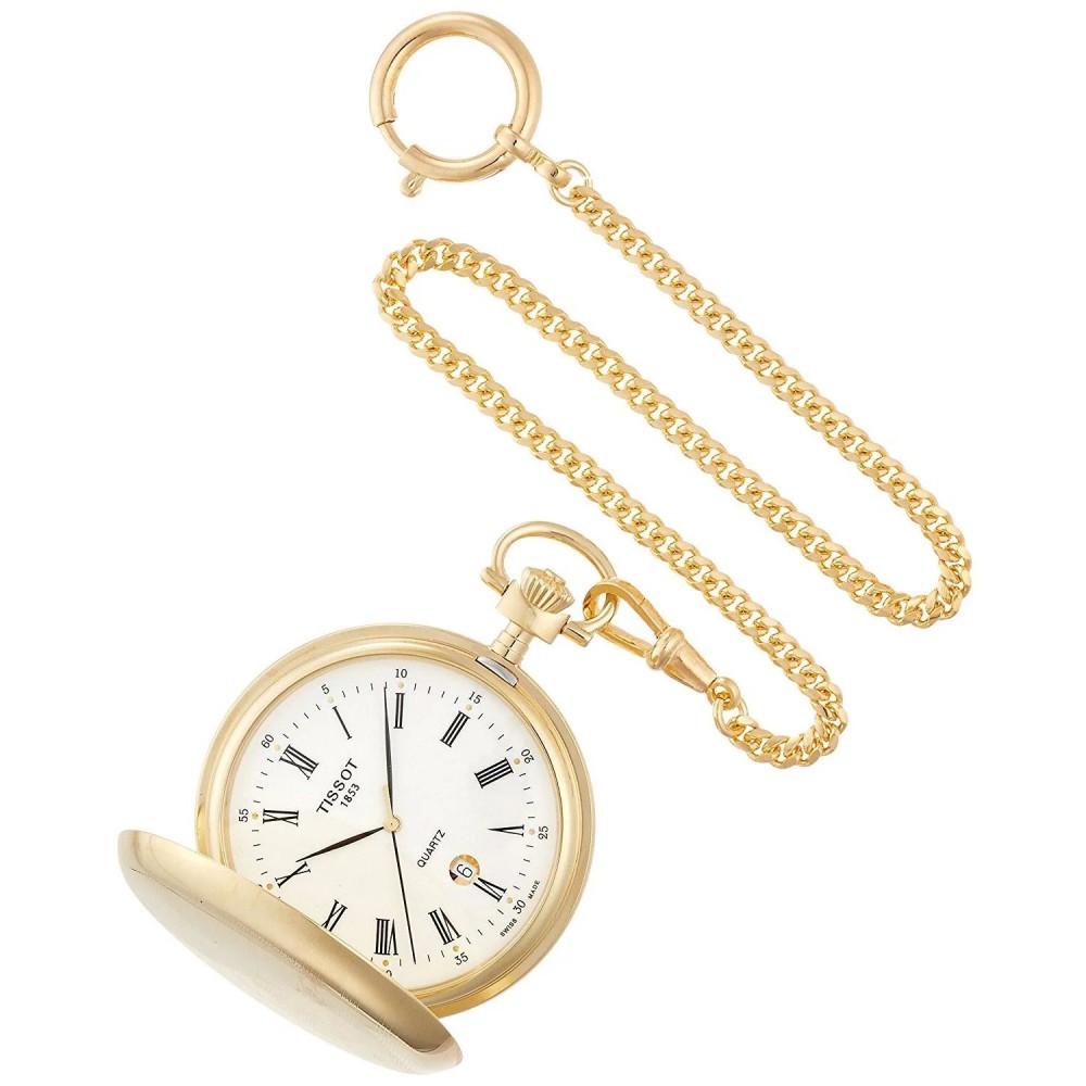 TISSOT T-Pocket Savonnette Ρολόι Τσέπης Επιχρυσωμένο Ανοξείδωτο Ατσάλι T83455313
