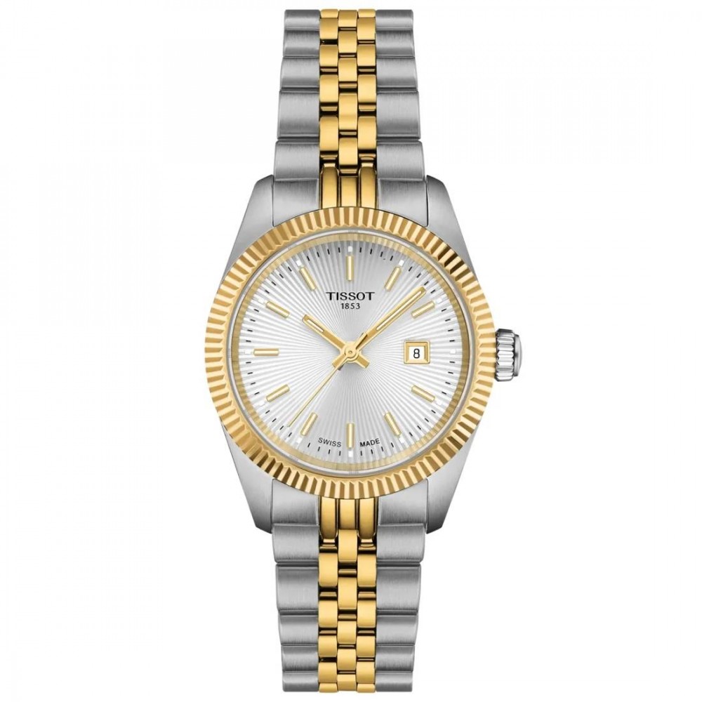 TISSOT T-Classic Ballade 30mm Ρολόι Ασημί/Χρυσό Ανοξείδωτο Ατσάλι μπρασελέ T1560102203100 TISSOT T-Classic Ballade 30mm Ρολόι Ασημί/Χρυσό Ανοξείδωτο Ατσάλι μπρασελέ T1560102203100
