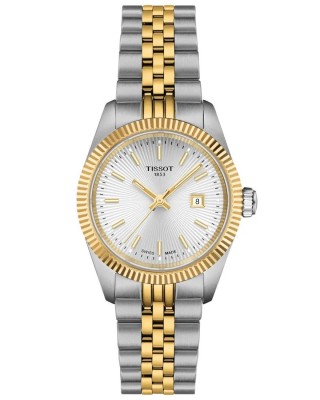 TISSOT T-Classic Ballade 30mm Ρολόι Ασημί/Χρυσό Ανοξείδωτο Ατσάλι μπρασελέ T1560102203100