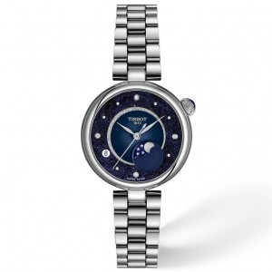TISSOT T-Lady Desir Moonphase Diamonds Ρολόι Γυναικείο Ανοξείδωτο Ατσάλι μπρασελέ T1522231149600
