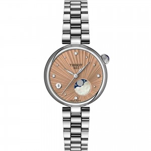 TISSOT T-Lady Desir Moonphase Diamonds Ρολόι Γυναικείο Ανοξείδωτο Ατσάλι μπρασελέ T1522231154600