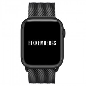 BIKKEMBERGS Small Smartwatch Μαύρο Ανοξείδωτο Ατσάλι Μπλε Mesh μπρασελέ BK15-1