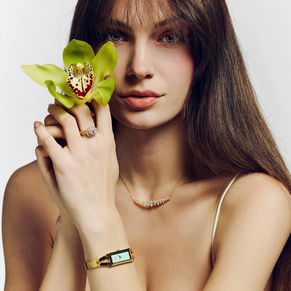 BREEZE Libera Swarovski Ρολόι Επιχρυσωμένο Ανοξείδωτο Ατσάλι μπρασελέ 212601.2