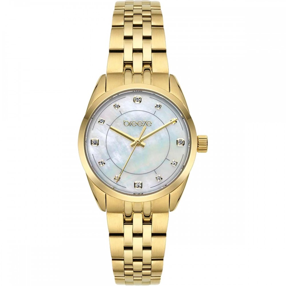 BREEZE Ocealis Crystals Ρολόι Επιχρυσωμένο Ανοξείδωτο Ατσάλι μπρασελέ 212611.1