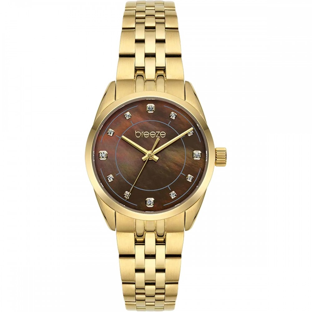 BREEZE Ocealis Crystals Ρολόι Επιχρυσωμένο Ανοξείδωτο Ατσάλι μπρασελέ 212611.8