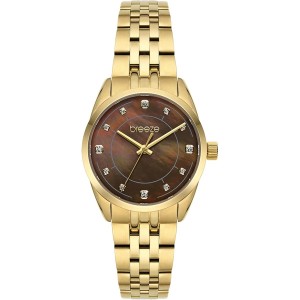 BREEZE Ocealis Crystals Watch Gold Stainless Steel Bracelet 212611.8