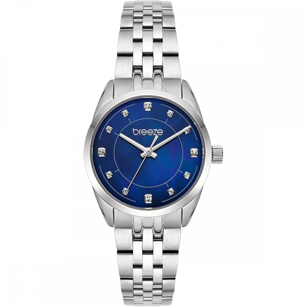 BREEZE Ocealis Crystals Ρολόι Ασημί Ανοξείδωτο Ατσάλι μπρασελέ 612611.3