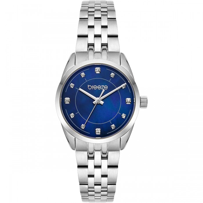 BREEZE Ocealis Crystals Ρολόι Ασημί Ανοξείδωτο Ατσάλι μπρασελέ 612611.3