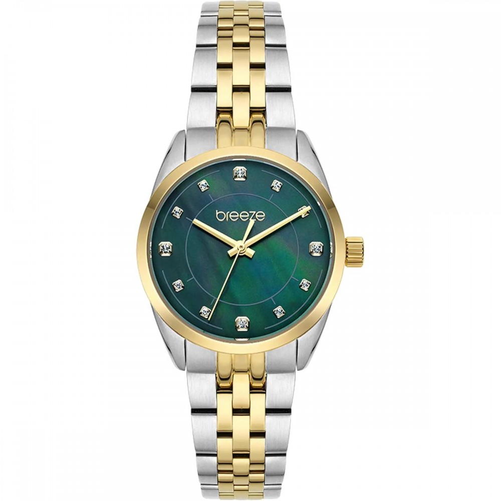 BREEZE Ocealis Crystals Ρολόι Διχρωμο Ανοξείδωτο Ατσάλι μπρασελέ 712611.7