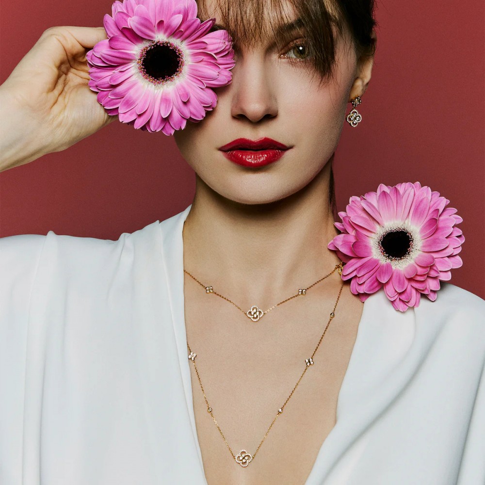 BREEZE Κολιέ Μακρύ Λευκά Κρύσταλλα Επίχρυσο Ασήμι 925 416025.1