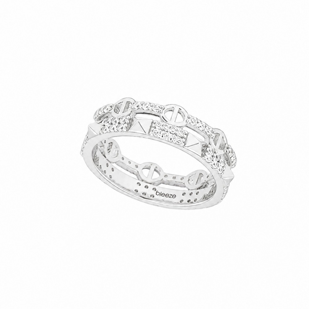 BREEZE Δαχτυλίδι Λευκά Ζιργκόν Aσήμι 925 114004.4014