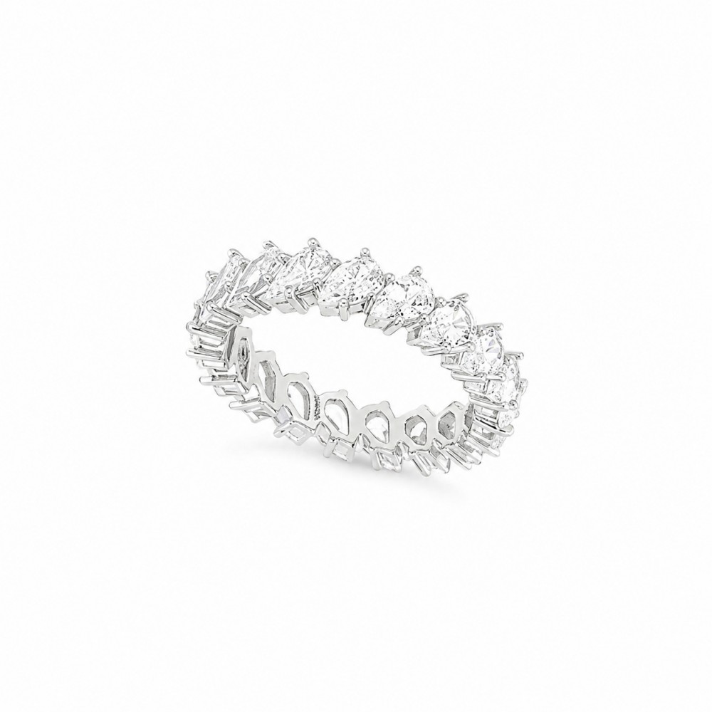 BREEZE Δαχτυλίδι Ολόβερο Λευκά Ζιργκόν Aσήμι 925 116036.4014