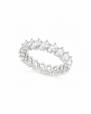 BREEZE Δαχτυλίδι Ολόβερο Λευκά Ζιργκόν Aσήμι 925 116036.4014