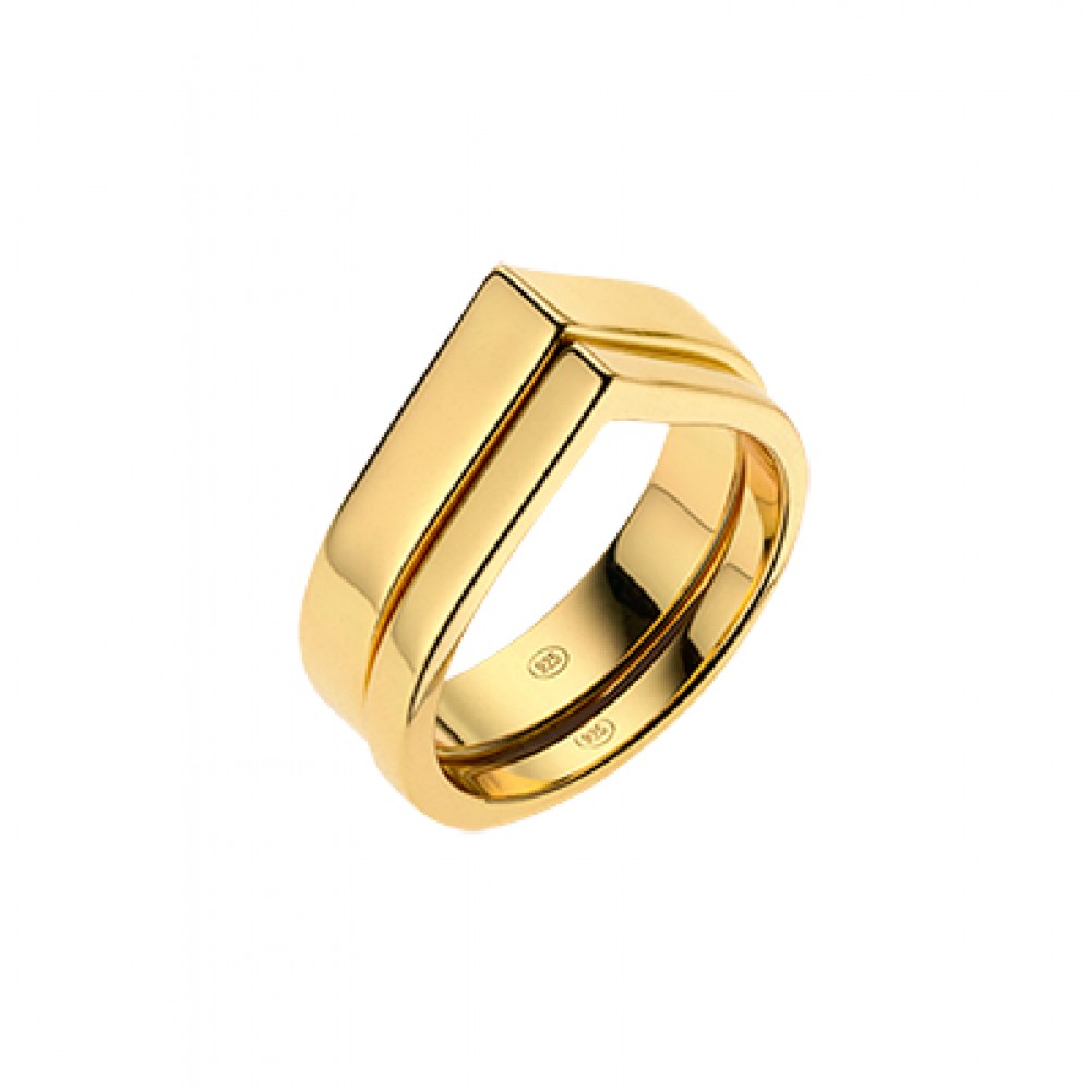 BREEZE Δαχτυλίδι Διπλό Aσήμι 925 113009.1