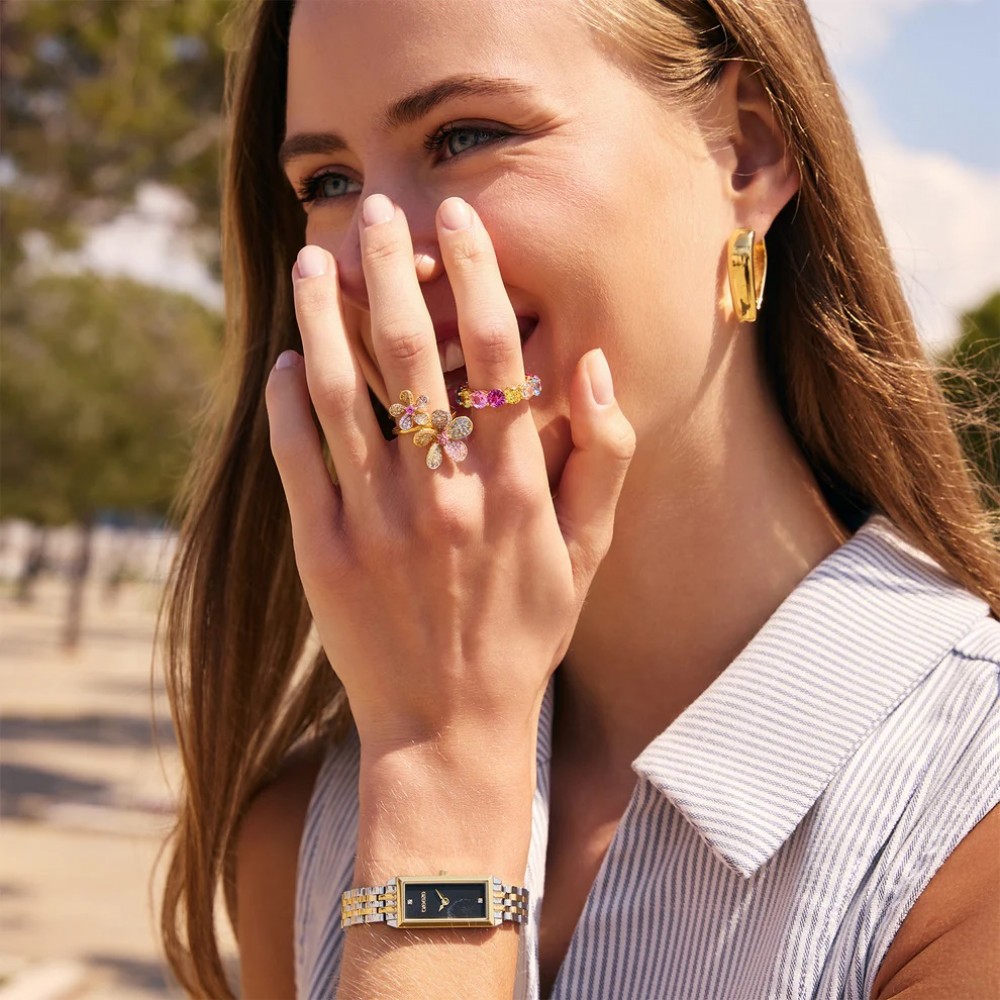 ΒREEZE Δαχτυλίδι Λουλούδια Πολύχρωμα ζιργκόν Ασήμι 925 113018.1