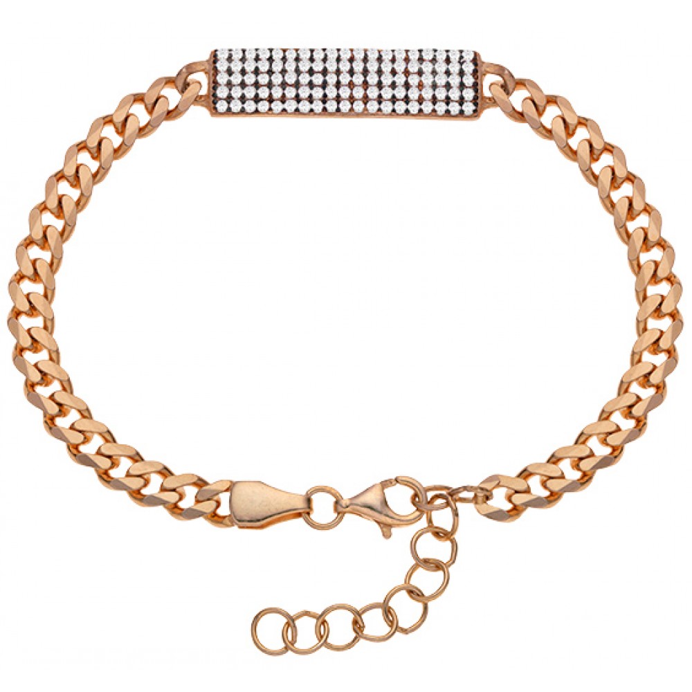 BREEZE Βραχιόλι Λευκό Ζιργκόν 925 ασήμι  313002.3