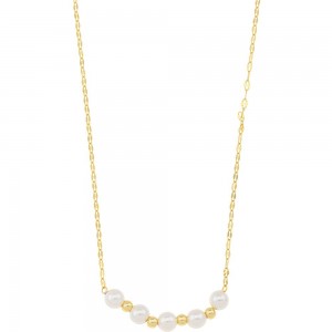 BREEZE Κολιέ Πέρλες Επίχρυσο Ασήμι 416012.1
