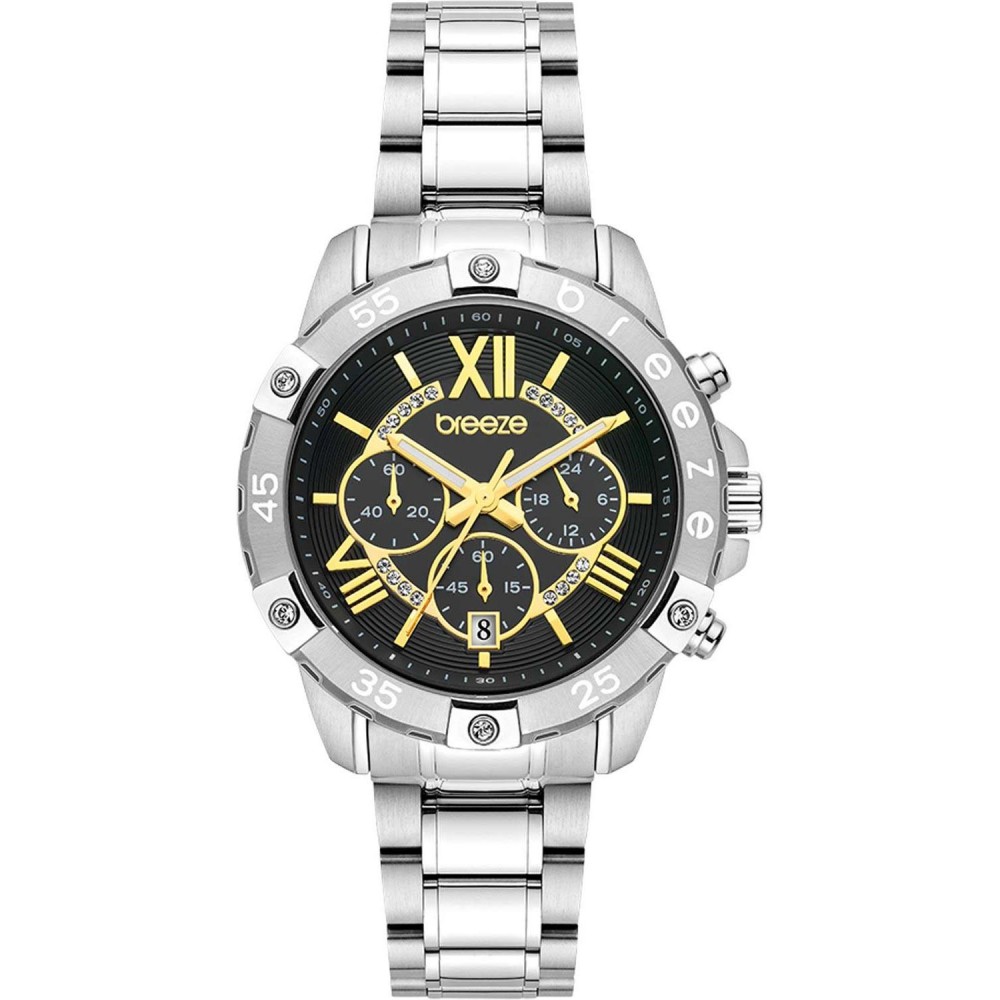 BREEZE Spectacolo Swarovski Chronograph Ασημί Ανοξέιδωτο Ατσάλι μπρασελέ 612441.2