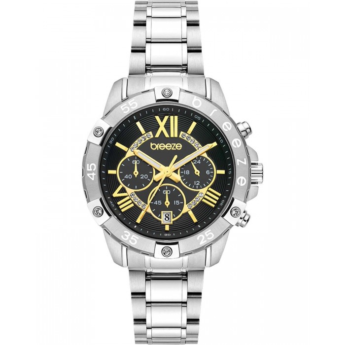 BREEZE Spectacolo Swarovski Chronograph Ασημί Ανοξέιδωτο Ατσάλι μπρασελέ 612441.2