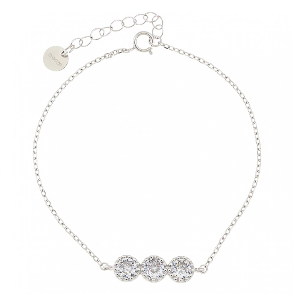 BREEZE Βραχιόλι Λευκά Ζιργκόν 925 Ασήμι 316003.4
