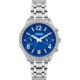 BREEZE Crystal Dual Time Ασημί Ανοξέιδωτο Ατσάλι μπρασελέ 612451.3