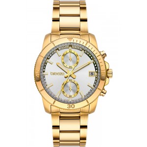 BREEZE Sparkly Gold Stainless Steel Chronograph 212391.2