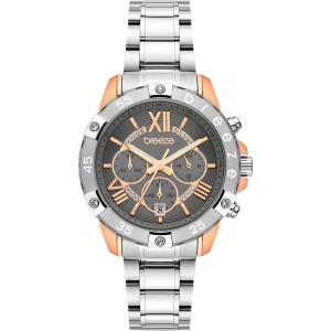 BREEZE Spectacolo Swarovski Chronograph Ασημί Ανοξέιδωτο Ατσάλι μπρασελέ 712441.5