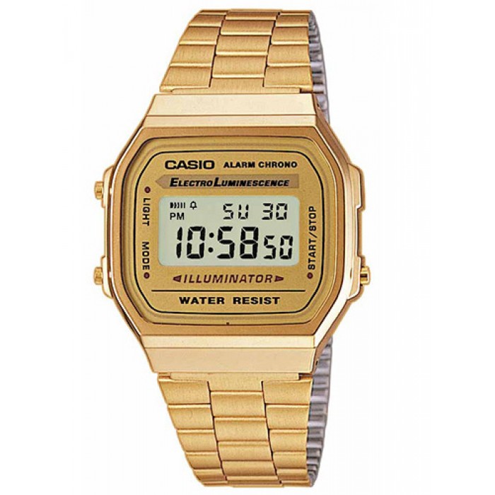 CASIO Vintage Collection Ρολοι Επιχρυσωμένο Ανοξείδωτο Ατσάλι  A168WG-9EF