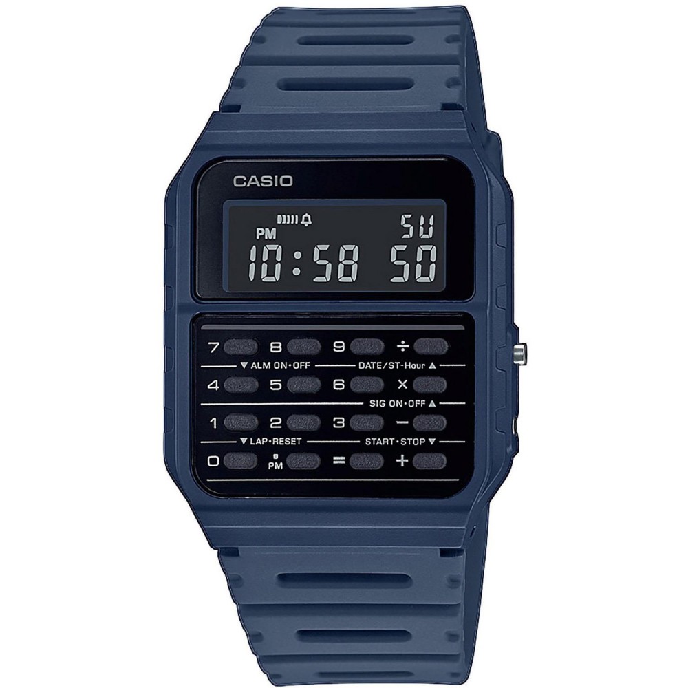 CASIO Vintage ρολόι Unisex μπλε λουράκι σιλικόνης  CA-53WF-2BEF