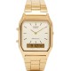 CASIO Vintage Ρολόι Unisex επιχρυσωμένο ανοξείδωτο ατσάλι μπρασελέ AQ-230GA-9DM