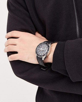 CASIO Edifice Ανδρικός Χρονογράφος Μαύρο Καουτσούκ λουράκι EFV-550P-1AVUEF