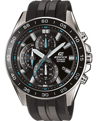 CASIO Edifice Ανδρικός Χρονογράφος Μαύρο Καουτσούκ λουράκι EFV-550P-1AVUEF