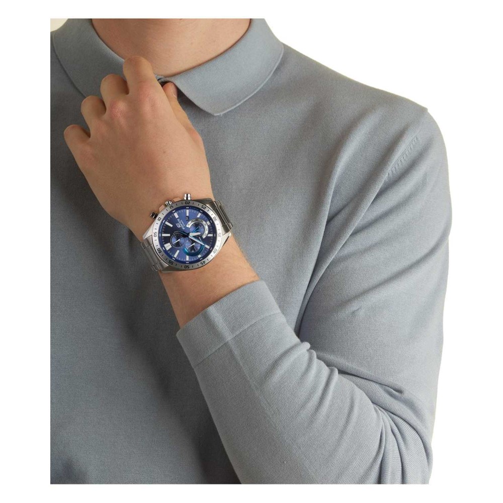 CASIO Edifice Ανδρικός Χρονογράφος Ασημί Ανοξείδωτο Ατσάλι Μπρασελέ EFV-620D-2AVUEF CASIO Edifice Ανδρικός Χρονογράφος Ασημί Ανοξείδωτο Ατσάλι Μπρασελέ EFV-620D-2AVUEF