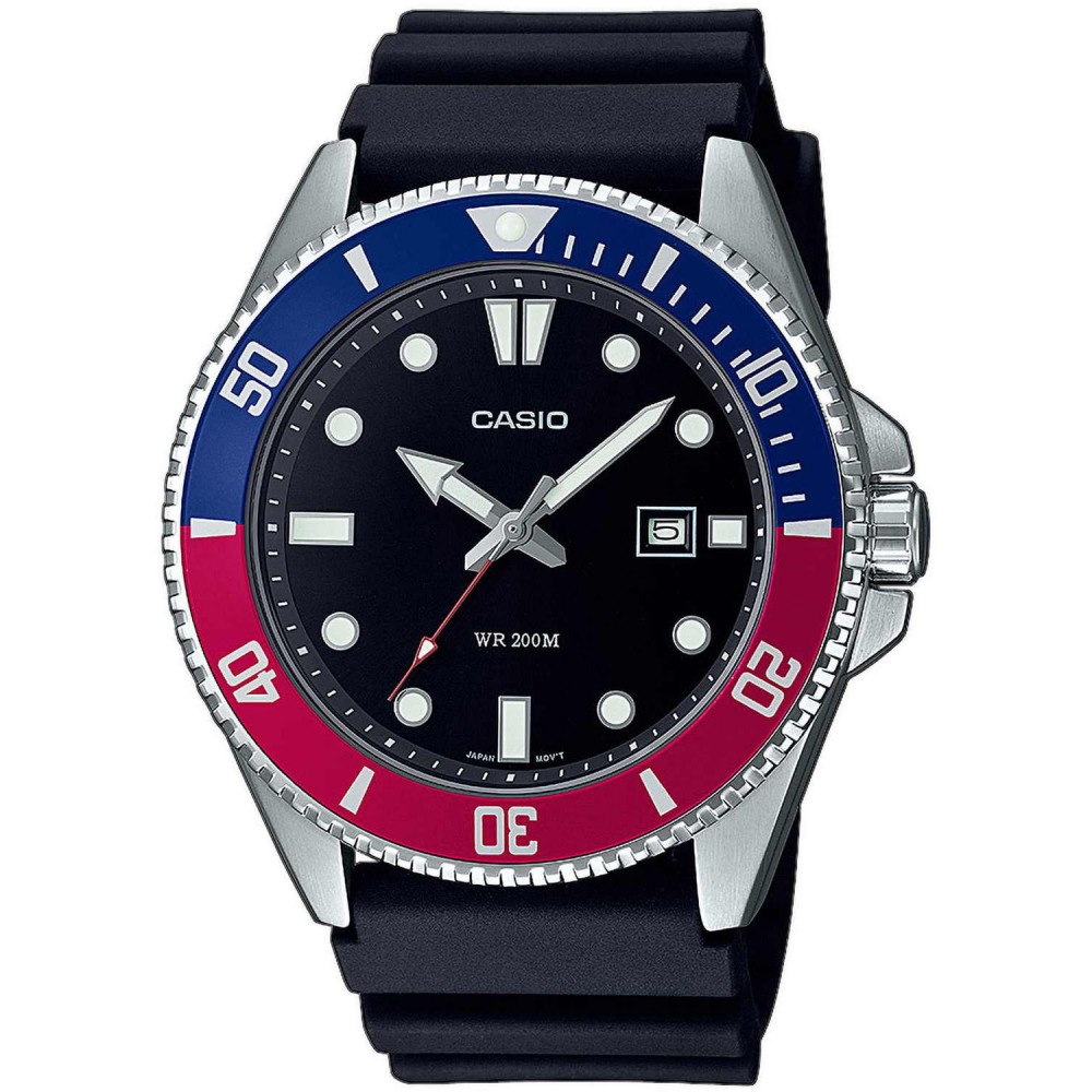 CASIO collection Ρολόι Ανδρικό Μαύρο λουράκι ρητίνης MDV-107-1A3VEF CASIO collection Ρολόι Ανδρικό Μαύρο λουράκι ρητίνης MDV-107-1A3VEF