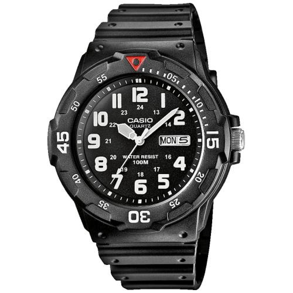 CASIO Collection Ρολόι Ανδρικό Μαύρο  Λουράκι Ρητίνης MRW-200H-1BVEG