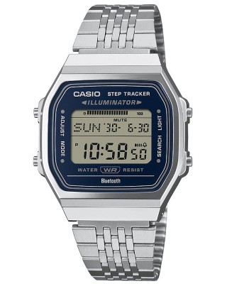 CASIO Vintage Step Tracker Ρολόι Χρονογράφος Ασημί Ανοξείδωτο ατσάλι μπρασελέ ABL-100WE-2AEF