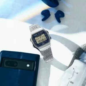 CASIO Vintage Step Tracker Ρολόι Χρονογράφος Ασημί Ανοξείδωτο ατσάλι μπρασελέ ABL-100WE-2AEF