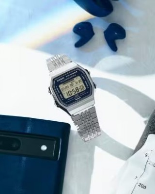 CASIO Vintage Step Tracker Ρολόι Χρονογράφος Ασημί Ανοξείδωτο ατσάλι μπρασελέ ABL-100WE-2AEF