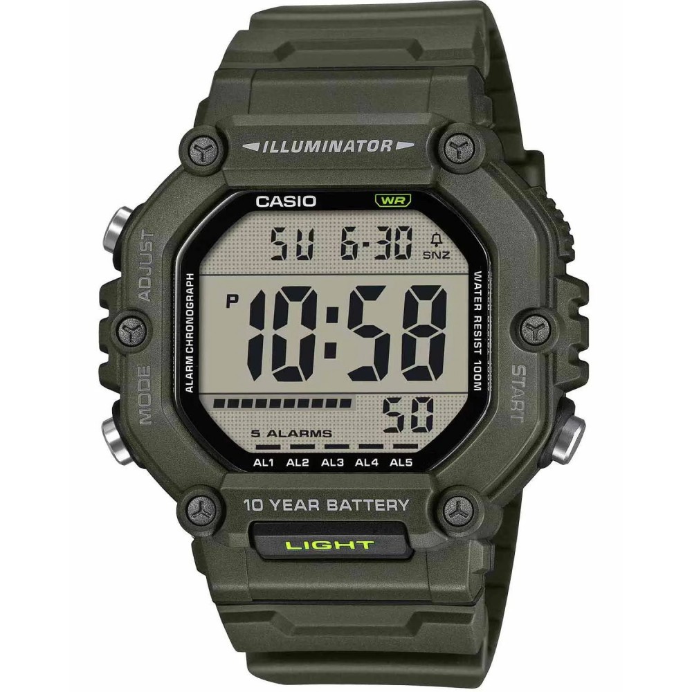 CASIO Standard Digital Ρολόι Ανδρικό Πράσινο Καουτσούκ λουράκι AE-1600HX-3AVEF