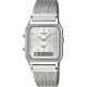 CASIO Vintage Dual Time Ρολόι Unisex Ασημί Ανοξείδωτο Ατσάλι μπρασελέ AQ-230EM-7AEF CASIO Vintage Dual Time Ρολόι Unisex Ασημί Ανοξείδωτο Ατσάλι μπρασελέ AQ-230EM-7AEF