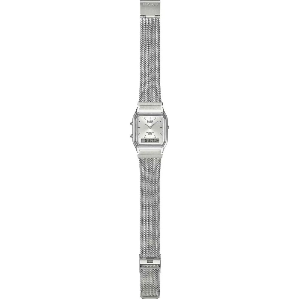 CASIO Vintage Dual Time Ρολόι Unisex Ασημί Ανοξείδωτο Ατσάλι μπρασελέ AQ-230EM-7AEF CASIO Vintage Dual Time Ρολόι Unisex Ασημί Ανοξείδωτο Ατσάλι μπρασελέ AQ-230EM-7AEF