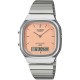 CASIO Vintage Dual Time Ρολόι Unisex Ασημί Ανοξείδωτο Ατσάλι μπρασελέ AQ-240E-4AEF