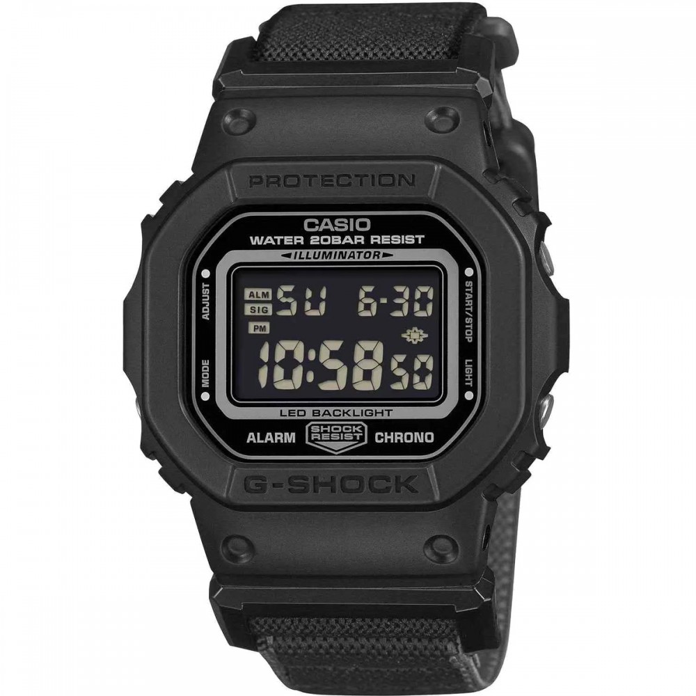CASIO G-Shock Ανδρικό Ρολόι Μαύρο  Υφασμάτινο λουράκι DW-5600MNC-1ER