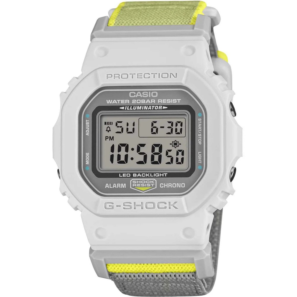 CASIO G-Shock Χρονογράφος Ρολόι Δίχρωμο Υφασμάτινο λουράκι DW-5600MNC-7A8ER