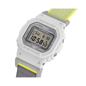 CASIO G-Shock Ανδρικό Ρολόι Γκρι/Κίτρινο  Υφασμάτινο λουράκι DW-5600MNC-7A8ER